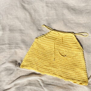 Crochet mini skirt yellow